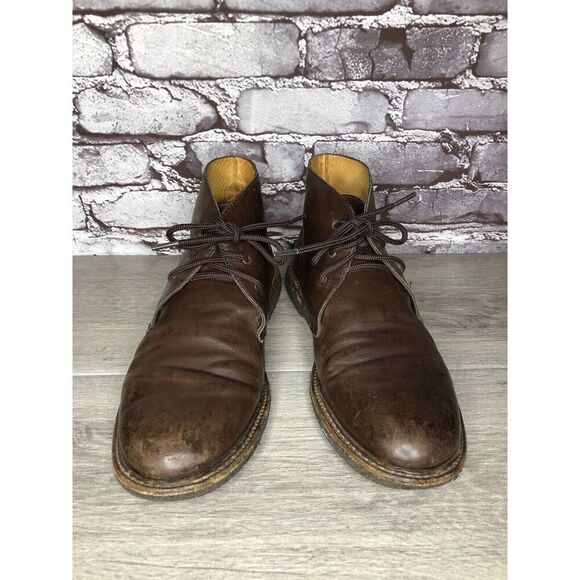 A.P.C Brown Leather Chukka Lace Up Ankle Boots Gum Soles Men Sz 42EU/9M US - Picture 9 of 16